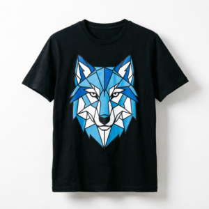 T-shirt 3 Blue Geometric Wolf T-Shirt